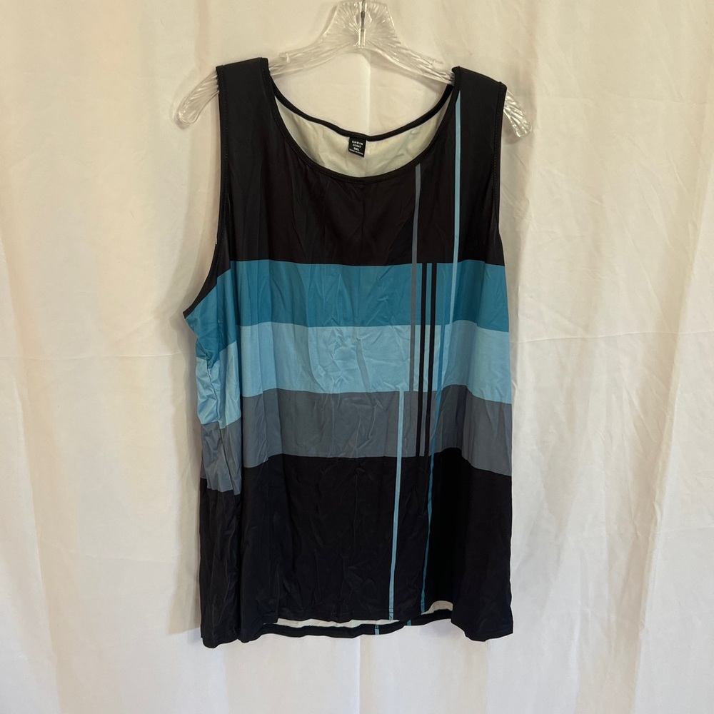 SHEIN Black and Blue Colorblock Tank Top